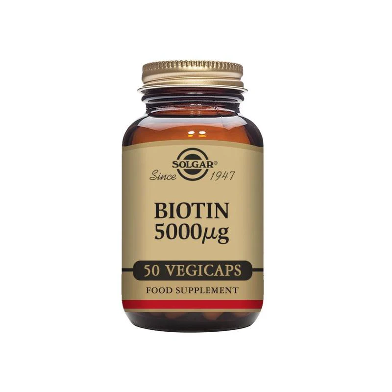 Solgar Biotin 5000mg Vegetable Capsules 50s