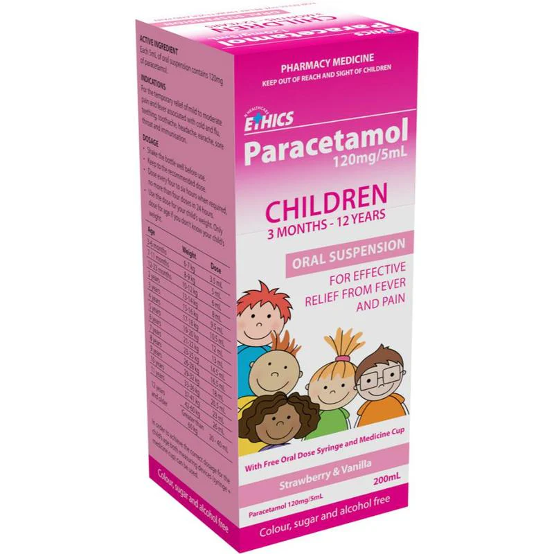Ethics Paracetamol 120mg/5ml Oral Suspension 200ml